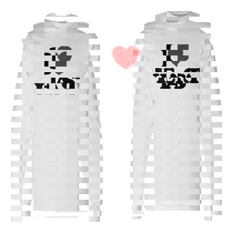 I Love Yeast 面白くてかわいい栄養パン屋フードヌーチファン 長袖Tシャツ - Kawaiitshirt