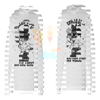 Where Them Fans At Black Cowgirl Boots On The Ground Western Long Sleeve T-Shirt - Monsterry
