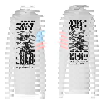 Men's Suck-It England 4Th July George Washington 1776 Long Sleeve T-Shirt - Thegiftio