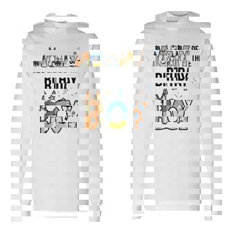 Mommy Of The Birthday Boy Party Blue Dog Lover Matching Long Sleeve T-Shirt - Seseable