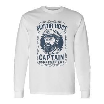 Motor Boat Captain Vintage Long Sleeve T-Shirt - Thegiftio UK