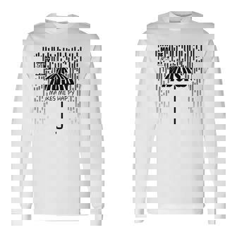 Music Makes Me Happy、音楽にインスパイアされたアパレル、ニューヨーク、ジャズ 長袖Tシャツ - Kawaiitshirt