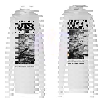 Nasaアポロ11号の月面宇宙飛行士の有名なワームロゴ 長袖Tシャツ - Kawaiitshirt