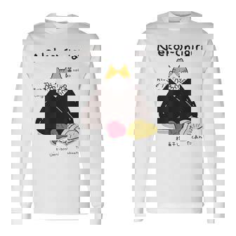 Neko おにぎりおむすび おにぎりの猫 日本食好き。 長袖Tシャツ - Kawaiitshirt