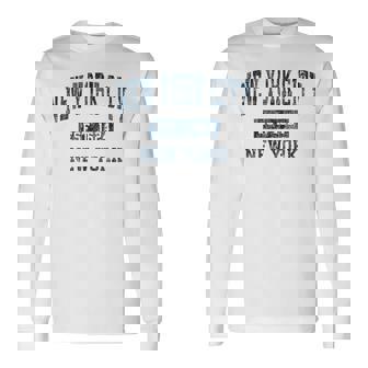 New York City New York Ny ビンテージスポーツデザイン ネイビープリント 長袖Tシャツ - Kawaiitshirt