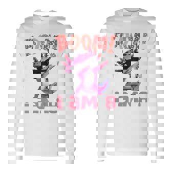 Niños Boom Tengo 8 Años Golpeando A Axolotl Para Niños Del Octavo Cumpleaños Camiseta de manga larga - Regaloses