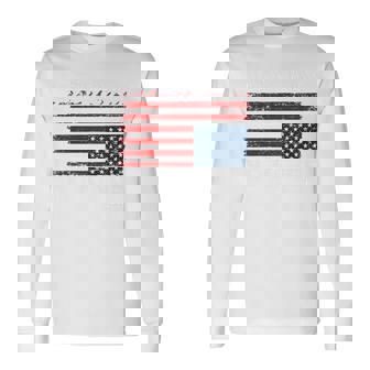 No Kings In America Distress Flag Upside Down We The People Long Sleeve T-Shirt - Thegiftio
