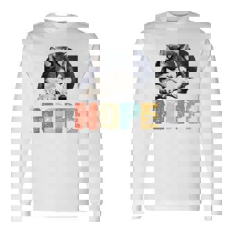 Nope 眠るシベリアンハスキーデザイン 長袖tシャツ 長袖Tシャツ - Kawaiitshirt