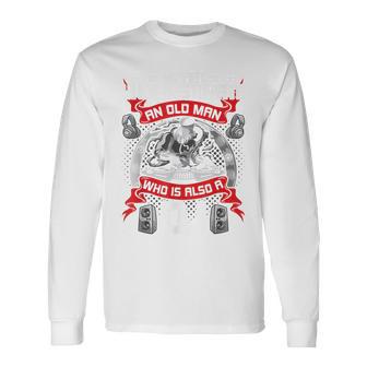 Nuncaubestimes A Un Anciano Que También Es Dj Music Camiseta de manga larga - Regaloses
