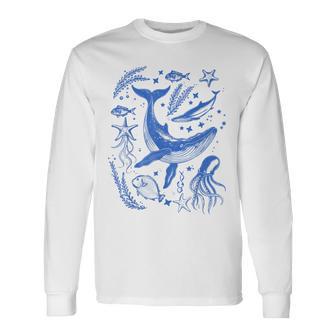 Ocean Marine Life Collection Sea Life Lover Long Sleeve T-Shirt - Thegiftio UK