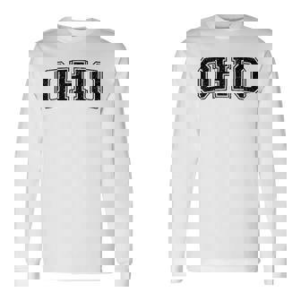 Ohio バーシティスタイル テキスト フラッグ スポーツ アスレチック ジャージスタイル 長袖Tシャツ - Kawaiitshirt