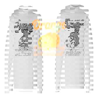 Orange You Glad It's The Weekend Fun Citrus Fruit Back 長袖Tシャツ - Kawaiitshirt