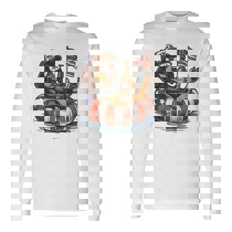 Patriotic Dog 4Th Of July Dachshund Summer Drink Beer Long Sleeve T-Shirt - Monsterry