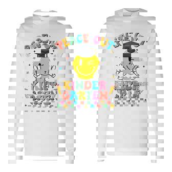 Peace Out Kindergarten Graduation Last Day Teachers Boys Gir Long Sleeve T-Shirt - Thegiftio UK