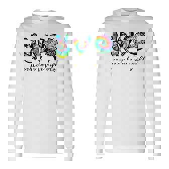 Peace Love Golf Player Tie Dye Golf Lovers Long Sleeve T-Shirt - Thegiftio UK