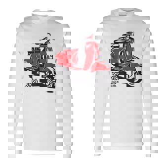 Piaggio クラシックスクーター イタリア製 ピンク 長袖Tシャツ - Kawaiitshirt