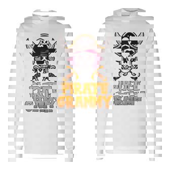 Pirate Grammy Captain Matching Halloween Costume Long Sleeve T-Shirt - Monsterry