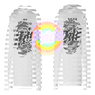 Pride Removes Stubborn Orange Stains Pride Month Lgbtq Retro Long Sleeve T-Shirt | Mazezy