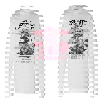 Raccoon Cute But Feral Toddler Animal Vintage Long Sleeve T-Shirt | Mazezy
