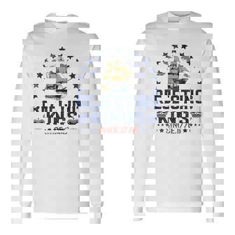 Rejecting Kings Since 1776 Vintage Patriotic No Kings Long Sleeve T-Shirt | Mazezy
