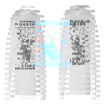 Resistance Is Patriotic Statue Of Liberty 4Th Of July Resist Long Sleeve T-Shirt | Mazezy