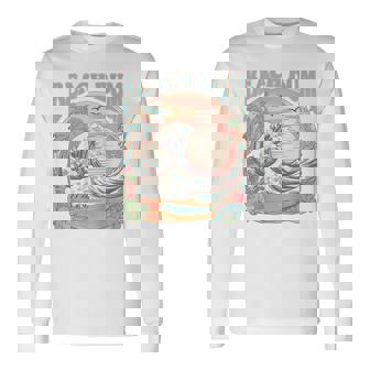 Retro Beach Bum Surf Wave Vintage Tropical Sunset Aesthetic Long Sleeve T-Shirt - Monsterry