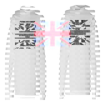 Retro Union Jack Vintage British Flag Great Britain Uk Long Sleeve T-Shirt | Mazezy