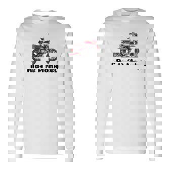 I Ride A Monkey オートバイミニバイクまたはピットバイク 長袖Tシャツ - Kawaiitshirt