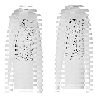 Sacabambaspis フィッシュミーム 日本語ラインアート 長袖Tシャツ - Kawaiitshirt