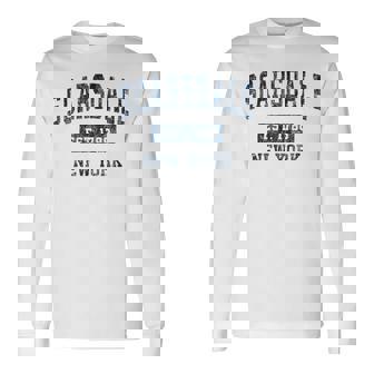 Scarsdale New York Ny ビンテージスポーツデザイン ネイビー 長袖Tシャツ - Kawaiitshirt