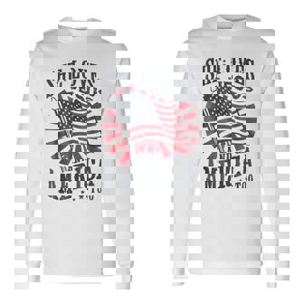 She Loves Jesus And America Too Usa Flag 4Th Of July Long Sleeve T-Shirt - Monsterry