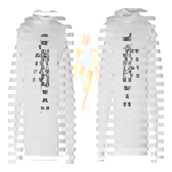 Skelleton カラフル ヒューマンアート 抽象 グラフィック スケルトン 長袖Tシャツ - Kawaiitshirt