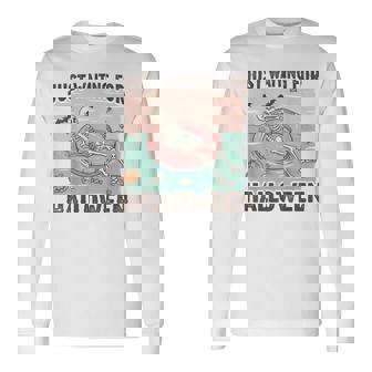 Spooky Summer Skeleton Just Waiting For Halloween Long Sleeve T-Shirt | Mazezy
