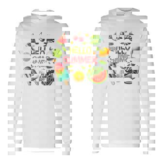 Summeribes ビーチバケーション ハローサマー トロピカル 楽しいデザイン 長袖Tシャツ - Kawaiitshirt