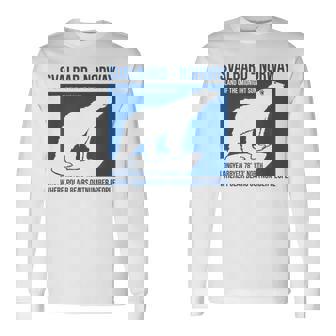 Svalbard ノルウェー ポーラーベア ロングイヤービーン スピッツベルゲン オーロラ 長袖Tシャツ - Kawaiitshirt