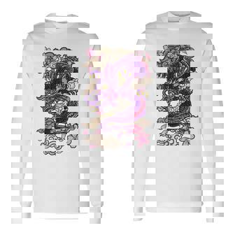 Tatouage Japonais Esthétique Dragon Fleur De Cerisierur Le Dos T-shirt à manches longues - Cadeauxyz