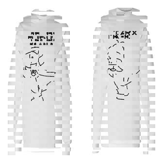 Tea-Rex おもしろドリンクグラフィック 長袖Tシャツ - Kawaiitshirt