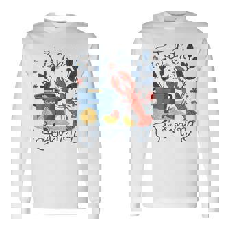 Tis The Seasoning Summer Crawfish Boil Seafood Party Lobster Long Sleeve T-Shirt - Monsterry