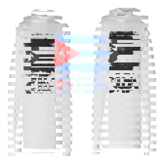Toddler White Cuban La Cubanita Cuba Flag Hispanic Heritage Long Sleeve T-Shirt | Seseable FR