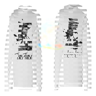 Tralalero Tralala Brain Red hark Meme 長袖tシャツ 長袖Tシャツ - Kawaiitshirt