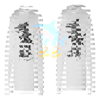 Tralalero Tralala ブレイン レッド ファニー サメ ミーム 長袖Tシャツ - Kawaiitshirt