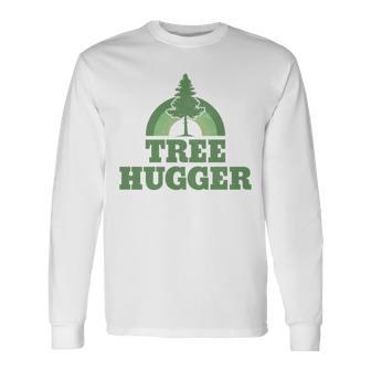 Tree Hugger 環境保護主義者 ヴィンテージ レトロ 自然愛好家 長袖tシャツ 長袖Tシャツ - Kawaiitshirt