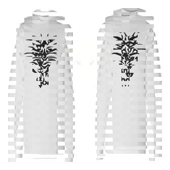 Tribal Dragon Head T Tatuaje Lindo Negro Diseño Rojo Ojos Camiseta de manga larga - Regaloses