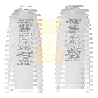 Truck Drivers Fun Truckers トラッキング スカル バックサイド 長袖tシャツ 長袖Tシャツ - Kawaiitshirt