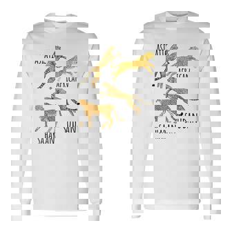 Type Of Cheetahs Breeds Collection、チータープリント、ビッグキャット 長袖Tシャツ - Kawaiitshirt