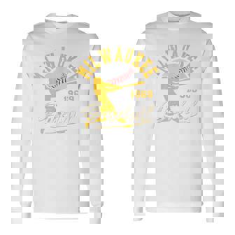 Vintage Batter Game Day Milwaukee Baseball Long Sleeve T-Shirt - Thegiftio UK
