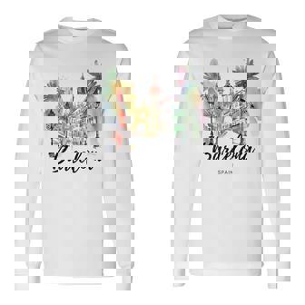 Vintage Spain Barcelona City Espana Souvenir Spain Long Sleeve T-Shirt - Thegiftio