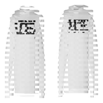 Vote レディース メンズ アンティーク調テキスト 2024 選挙 長袖Tシャツ - Kawaiitshirt