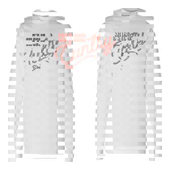 Western Cowboy Cowgirl Country Music She's Gone Cuntry Long Sleeve T-Shirt - Monsterry