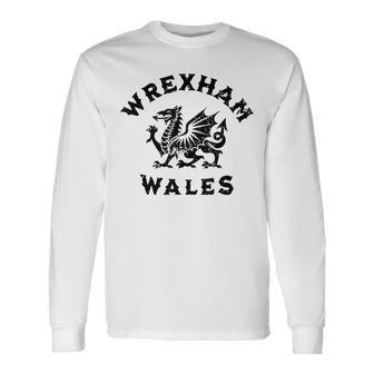 Wrexham Wales Welsh Dragon Flagintage Camiseta de manga larga - Regaloses